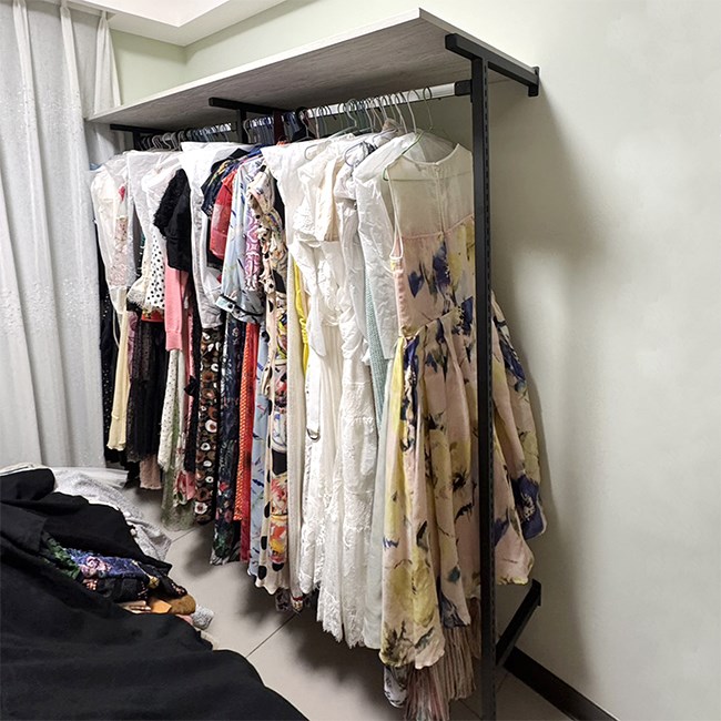 工業風F柱鎖壁式壁面展示陳列架WF24/住家更衣間