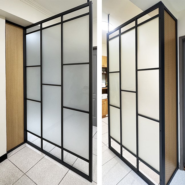 複合式L型鋁框屏風(玻璃/洞洞板)WL360