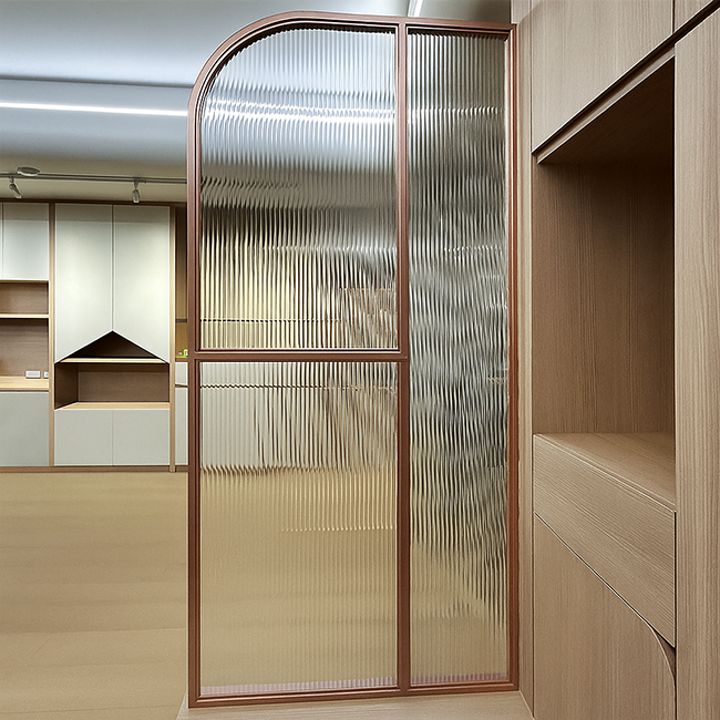 玫瑰金弧形鐵框屏風WL367