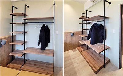 簡約住家鎖壁式方管置物層板架