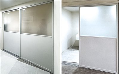 地軌式白框鋁板/玻璃拉門WL211