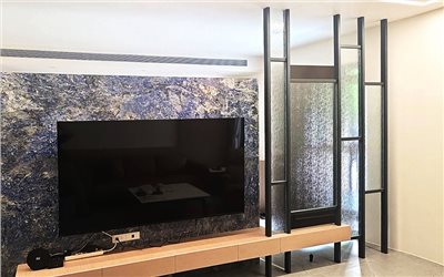 頂天立地黑框造型鐵製屏風