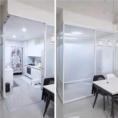 L型地軌式鋁框拉門WL371